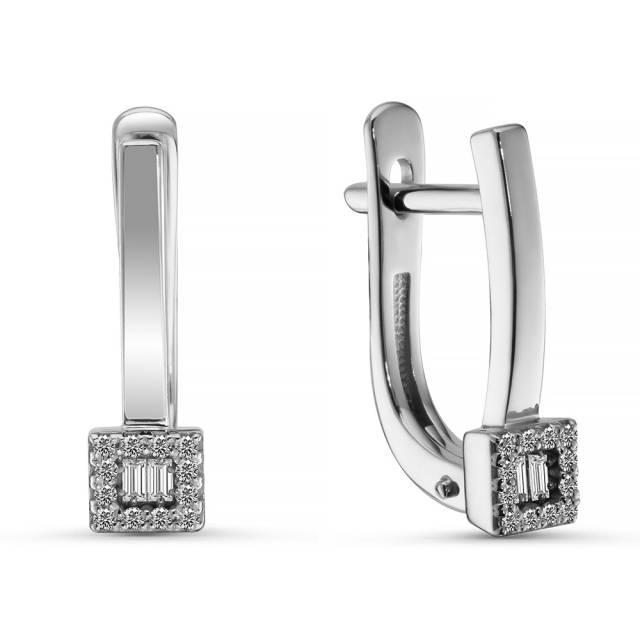 Серьги из белого золота с бриллиантами (063765)