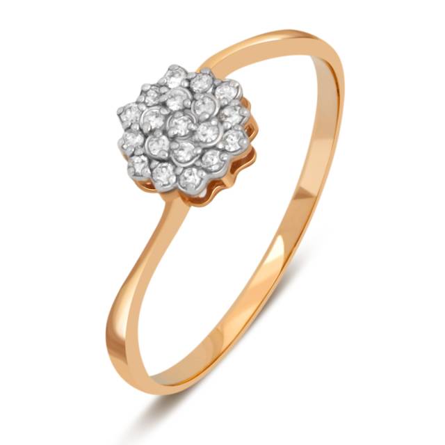 Кольцо из красного золота с бриллиантами (032748)