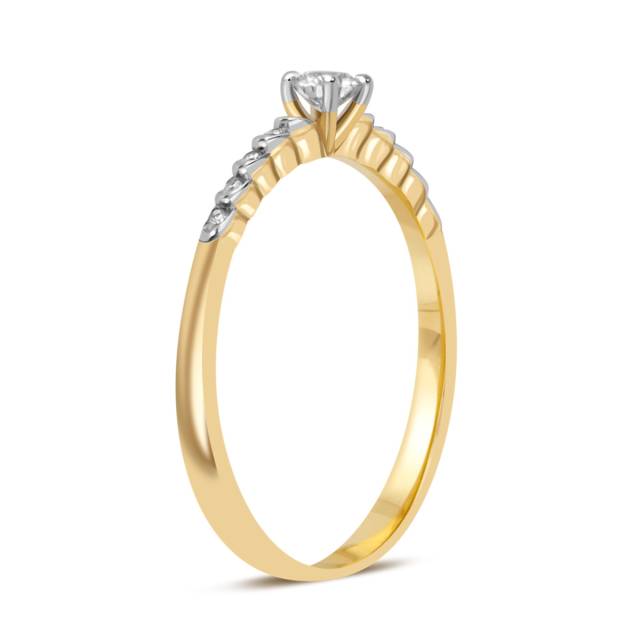 Помолвочное кольцо из жёлтого золота с бриллиантами (032743)