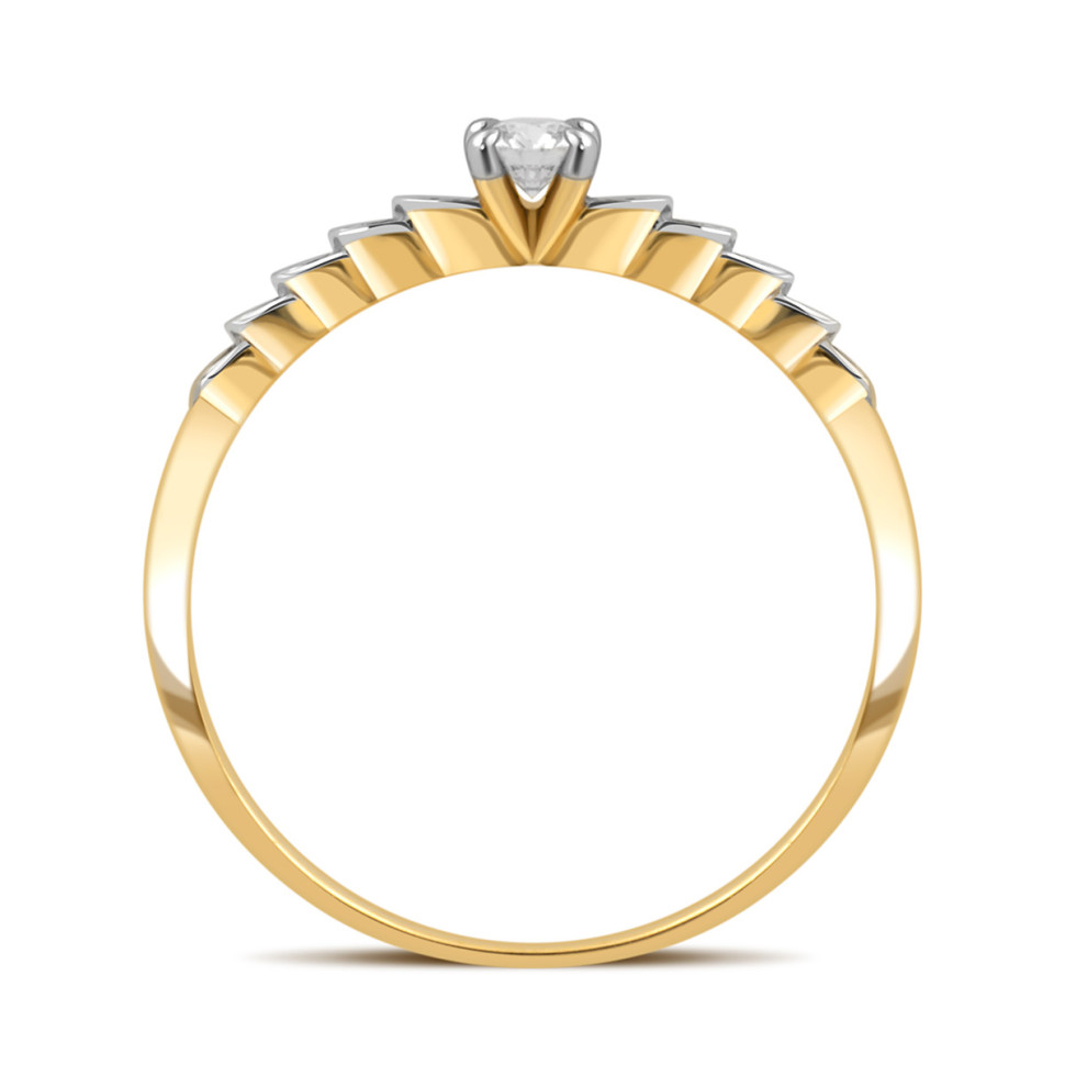 Помолвочное кольцо из жёлтого золота с бриллиантами (032743)