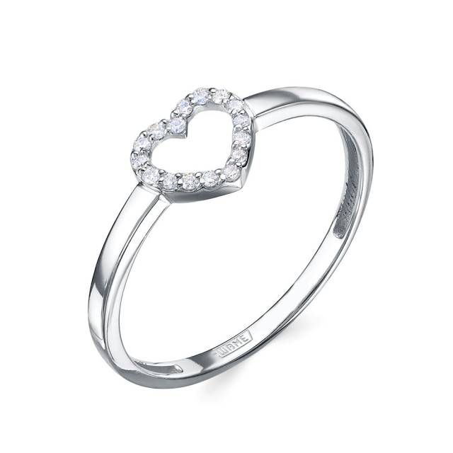 Кольцо из платины с бриллиантами "Сердце" (057999)