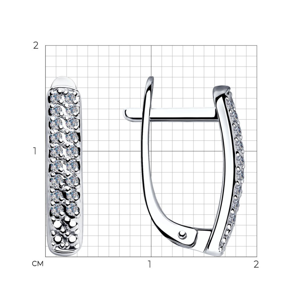 Серьги из белого золота с бриллиантами (043897)