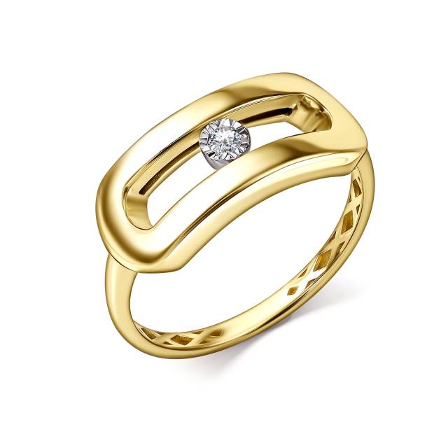 Кольцо из жёлтого золота с бриллиантом (060379)