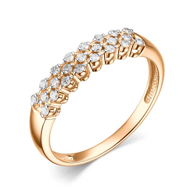 Кольцо из красного золота с бриллиантами (060582)