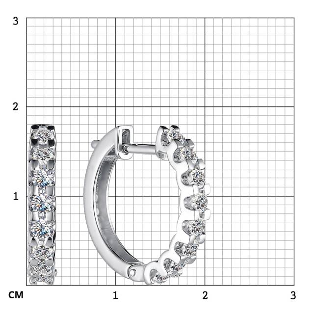 Серьги конго из белого золота с бриллиантами (055189)