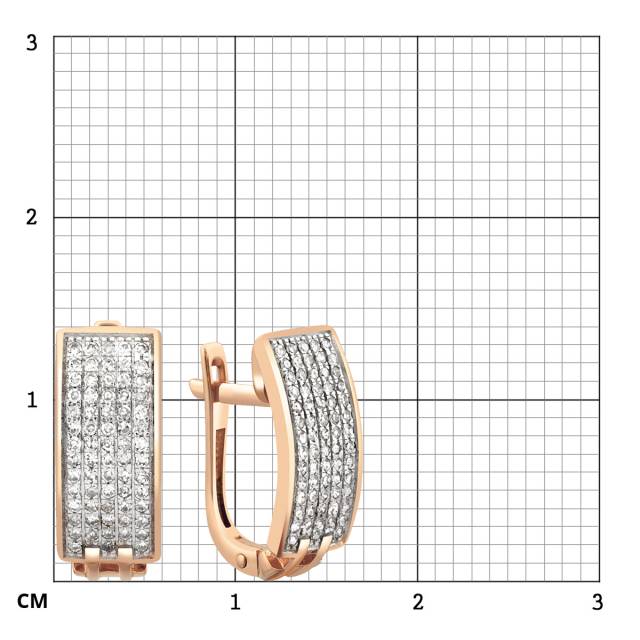 Серьги из красного золота с бриллиантами (024029)