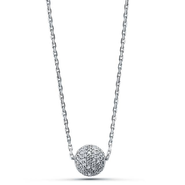 Колье из белого золота с бриллиантами (055808)