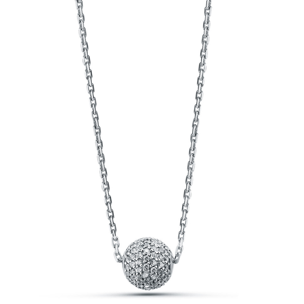 Колье из белого золота с бриллиантами (055808)