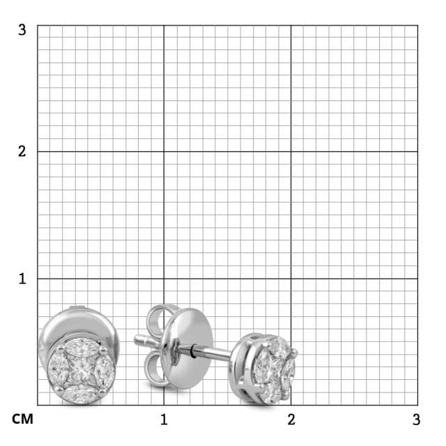 Серьги из белого золота с бриллиантами "Crivelli" (051792)
