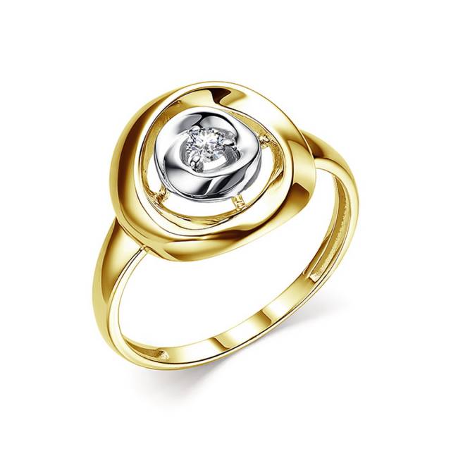 Кольцо из жёлтого золота с бриллиантом (057652)