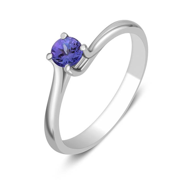 Помолвочное кольцо из белого золота с танзанитом (045270)