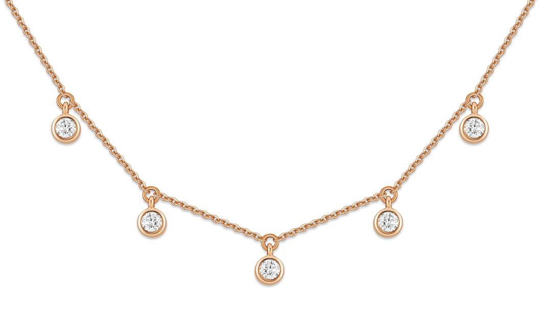 Колье из красного золота с бриллиантами (048554)