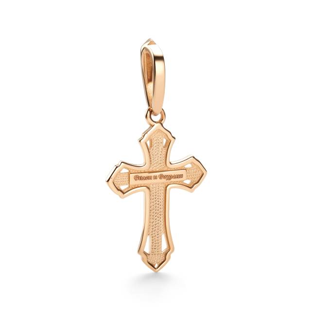 Кулон крест из комбинированного золота с бриллиантом (060912)