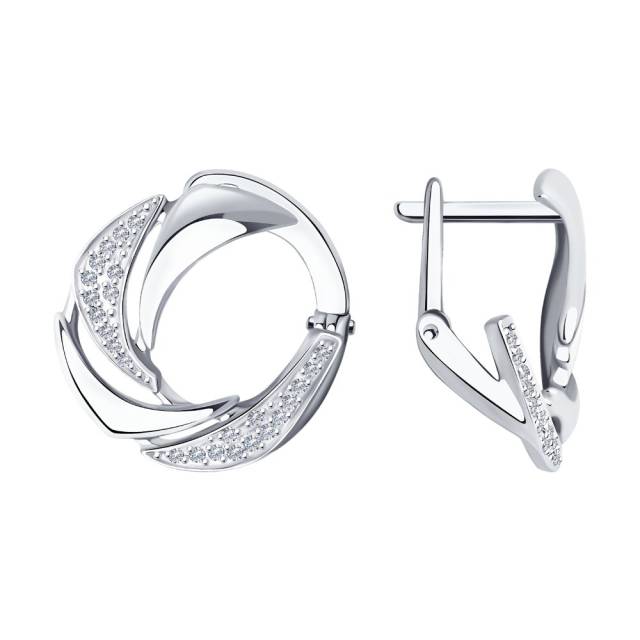 Серьги из белого золота с бриллиантами (043925)