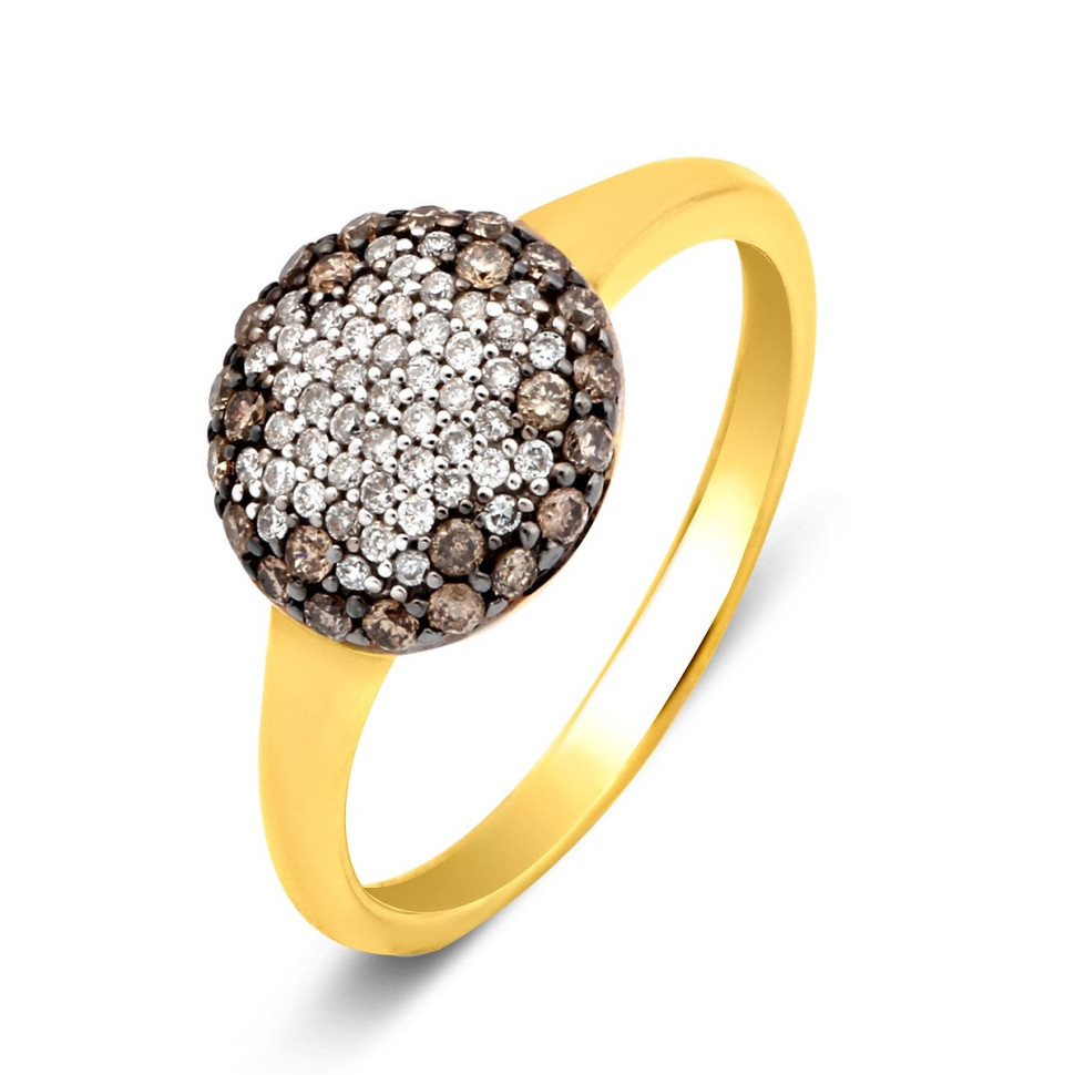 Кольцо из жёлтого золота с бриллиантами (024792)