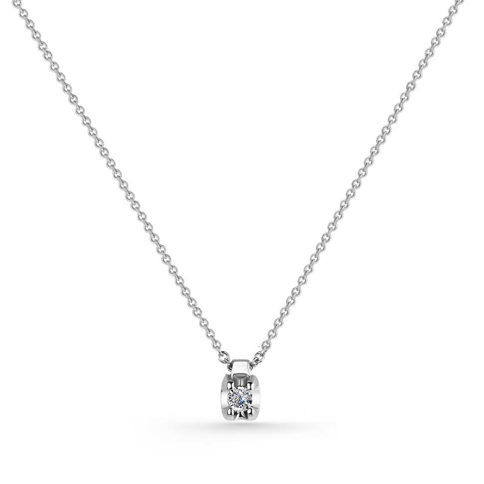Колье из белого золота с бриллиантом (052692)