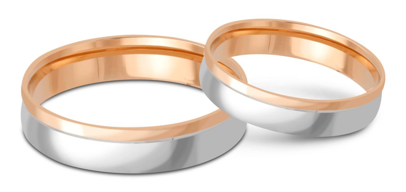 Обручальное кольцо из комбинированного золота (038056)