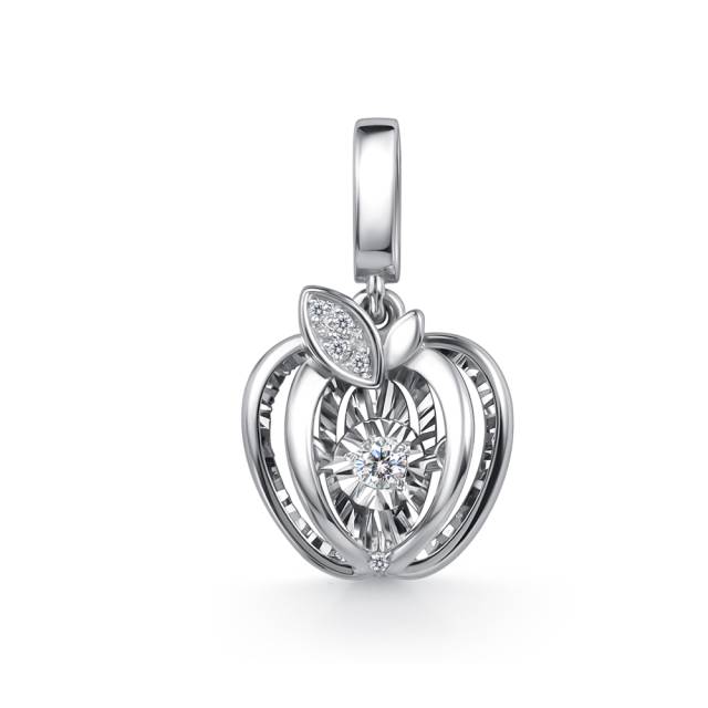 Кулон из белого золота с бриллиантом (061240)