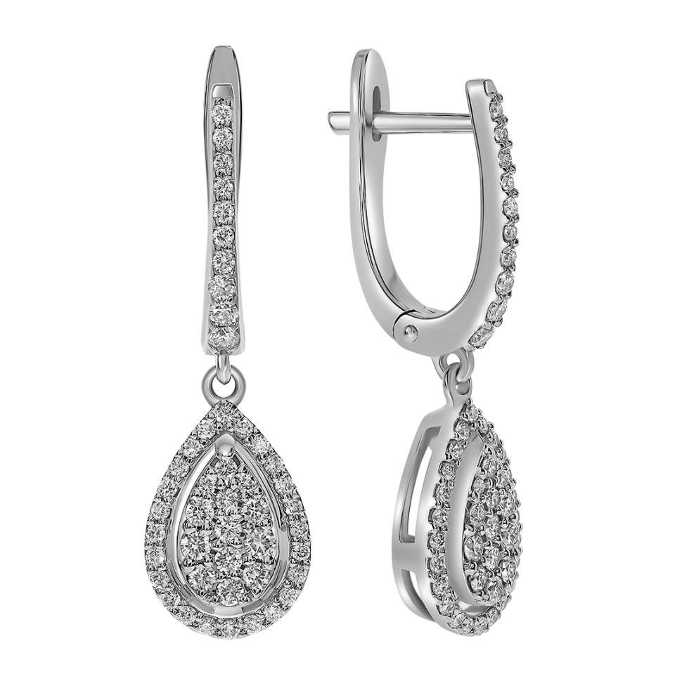 Серьги из белого золота с бриллиантами (060977)