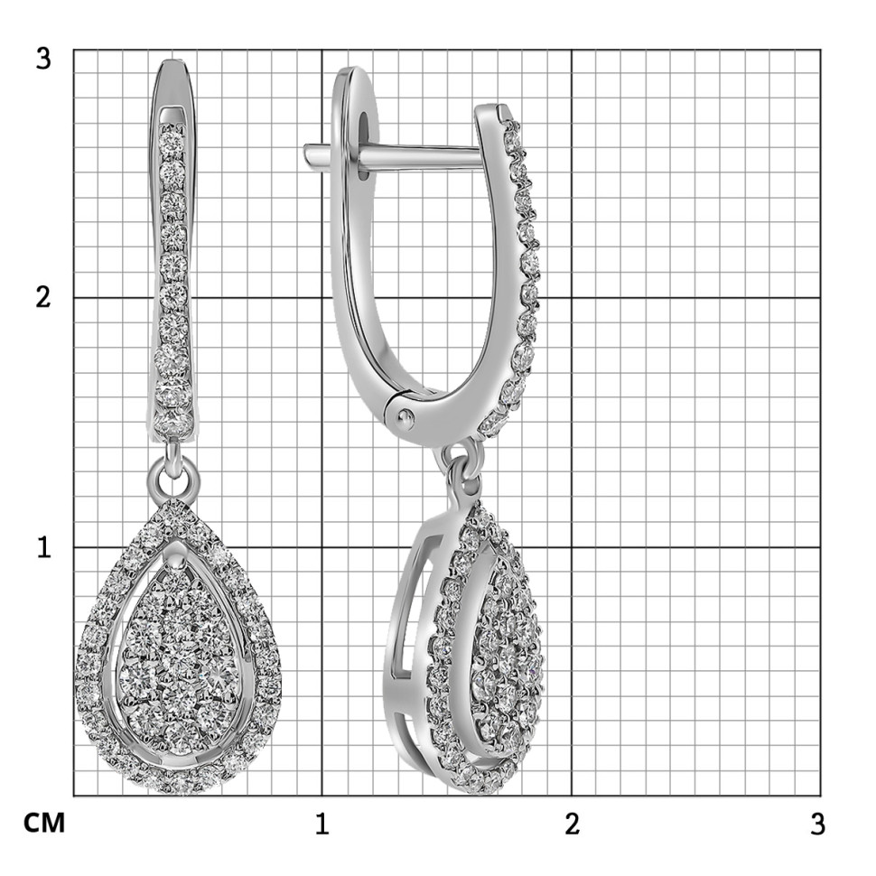 Серьги из белого золота с бриллиантами (060977)