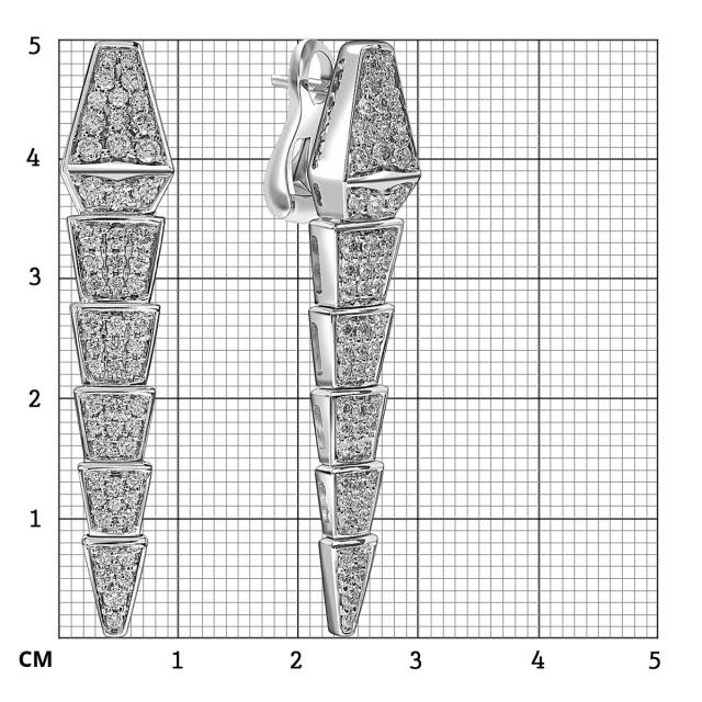Серьги из белого золота с бриллиантами (053748)
