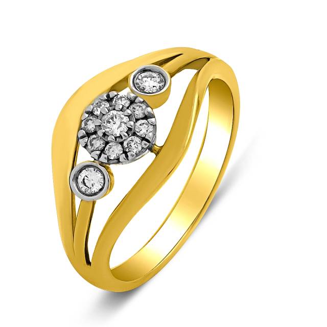 Кольцо из жёлтого золота с бриллиантами (014529)