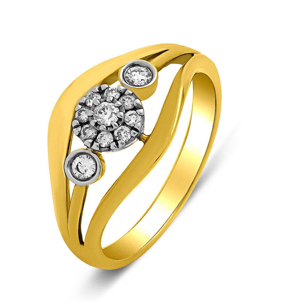 Кольцо из жёлтого золота с бриллиантами (014529)
