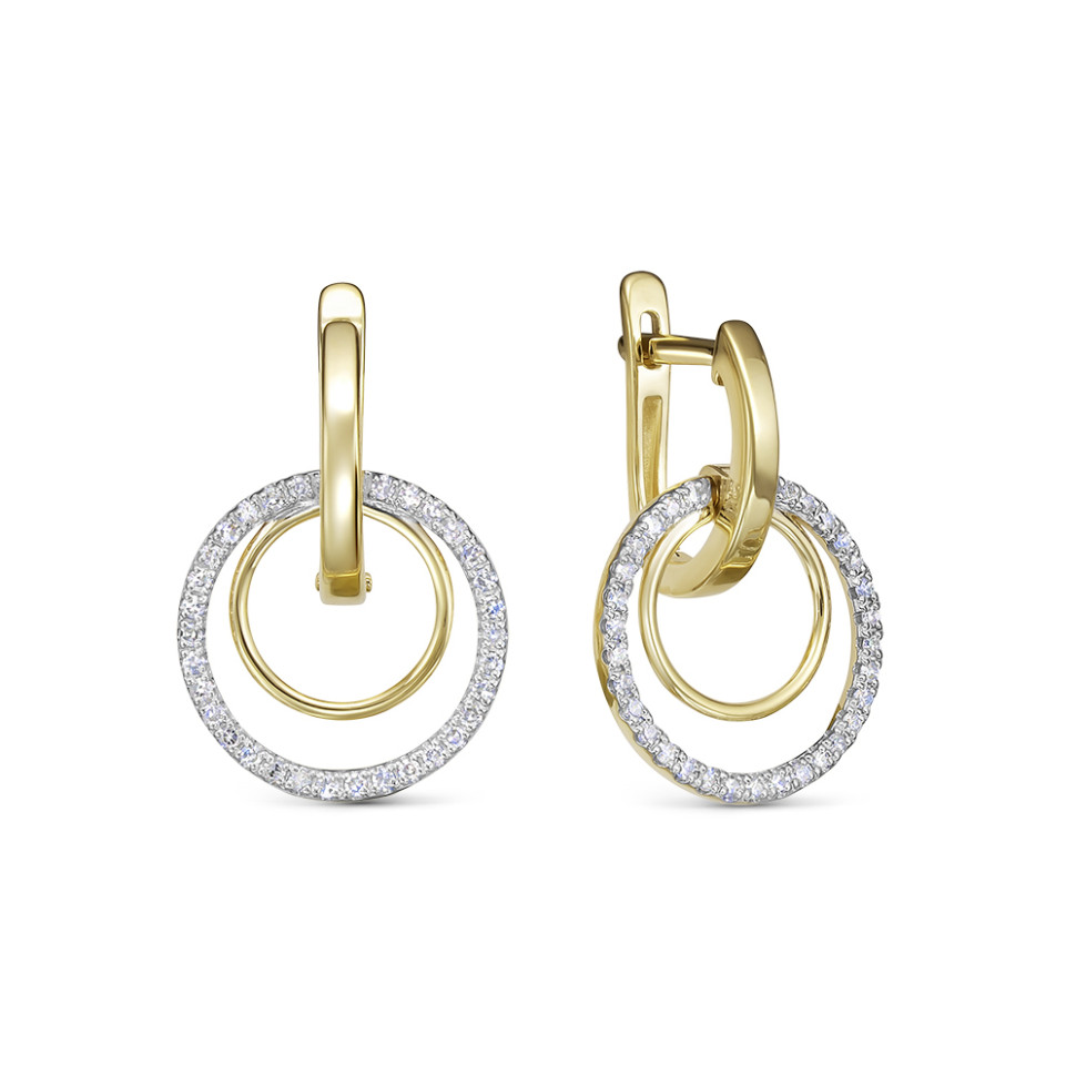 Серьги из жёлтого золота с бриллиантами (058845)