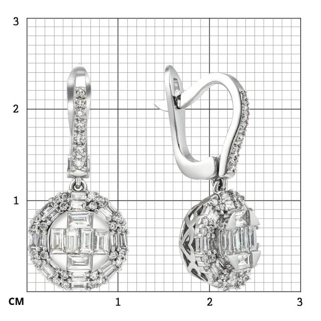 Серьги из белого золота с бриллиантами (052290)