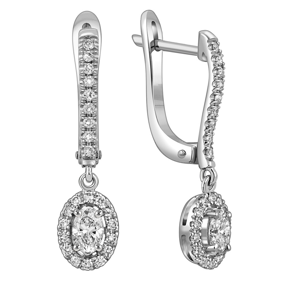 Серьги из белого золота с бриллиантами (059135)