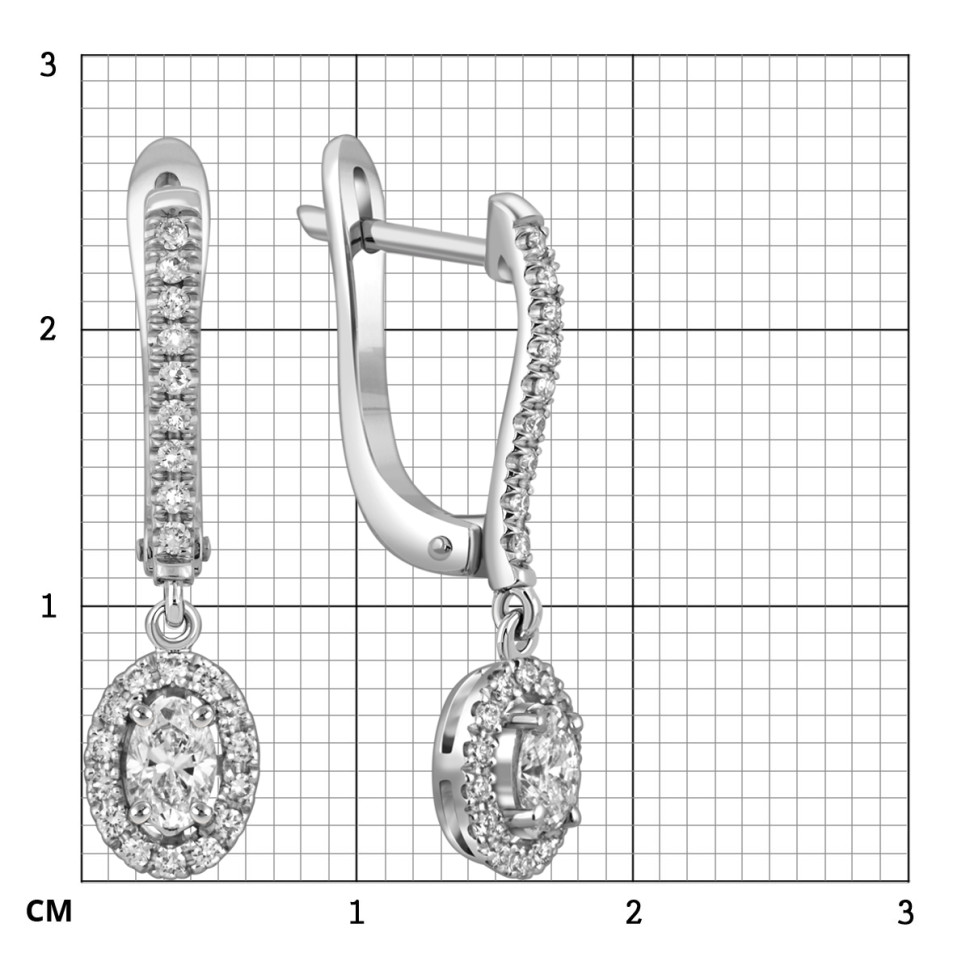 Серьги из белого золота с бриллиантами (059135)