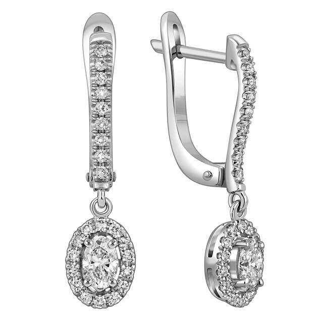 Серьги из белого золота с бриллиантами (059135)