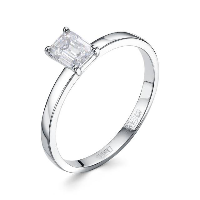 Помолвочное кольцо из платины с бриллиантом (058932)