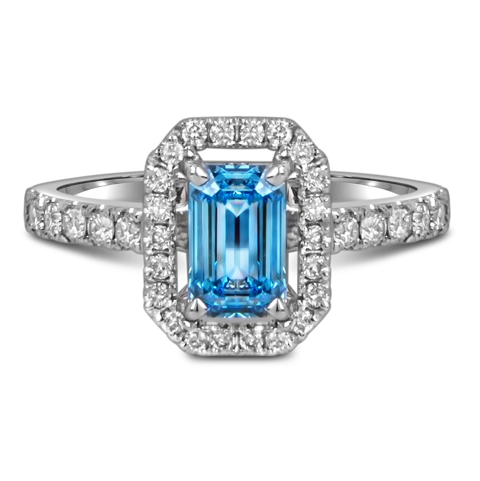 Помолвочное кольцо из белого золота с бриллиантами (060208)