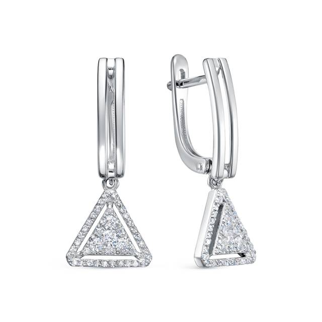 Серьги из белого золота с бриллиантами (060405)