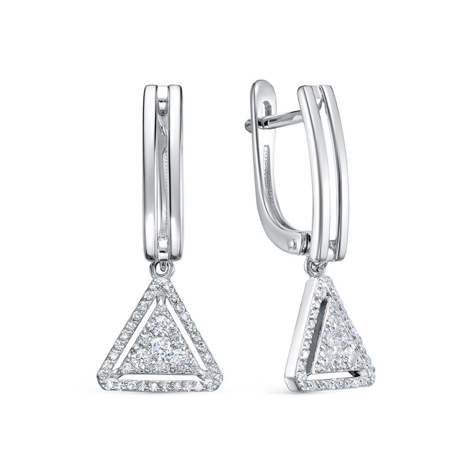 Серьги из белого золота с бриллиантами (060405)