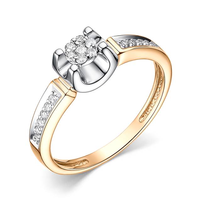 Кольцо из комбинированного золота с бриллиантами (060583)