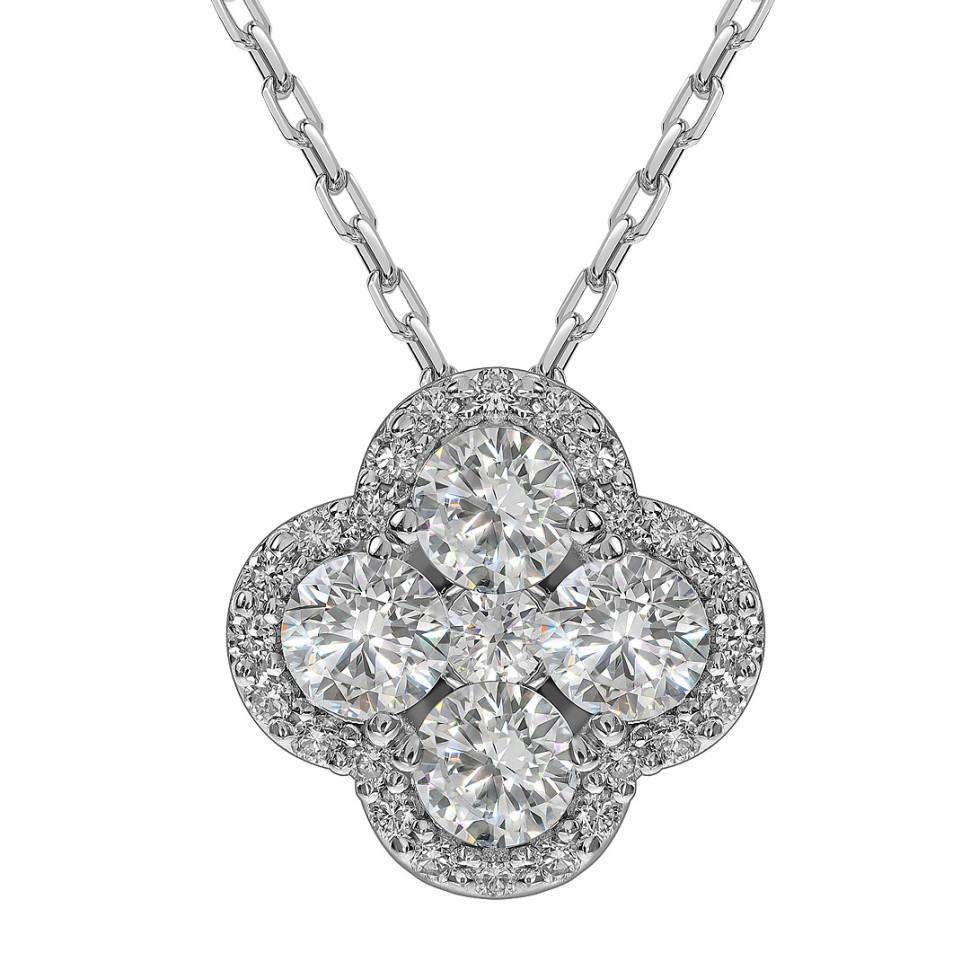 Колье из белого золота с бриллиантами (062617)