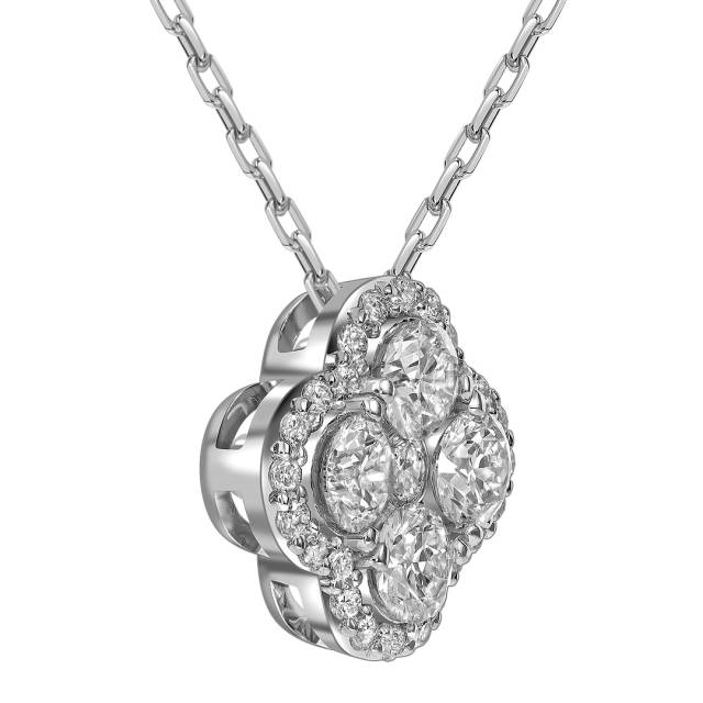 Колье из белого золота с бриллиантами (062617)