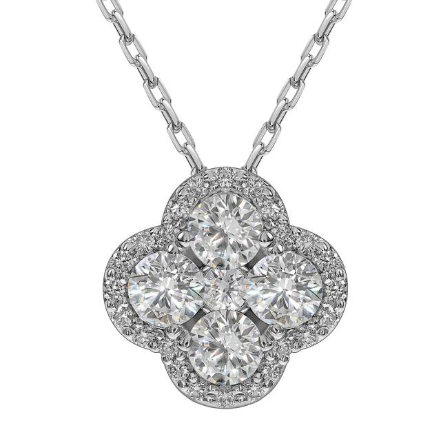 Колье из белого золота с бриллиантами (062617)