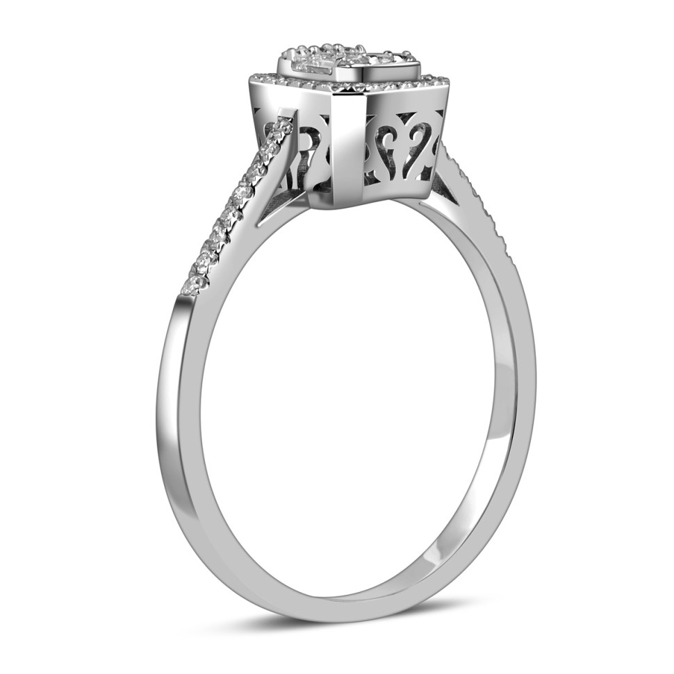 Кольцо из белого золота с бриллиантами (055566)