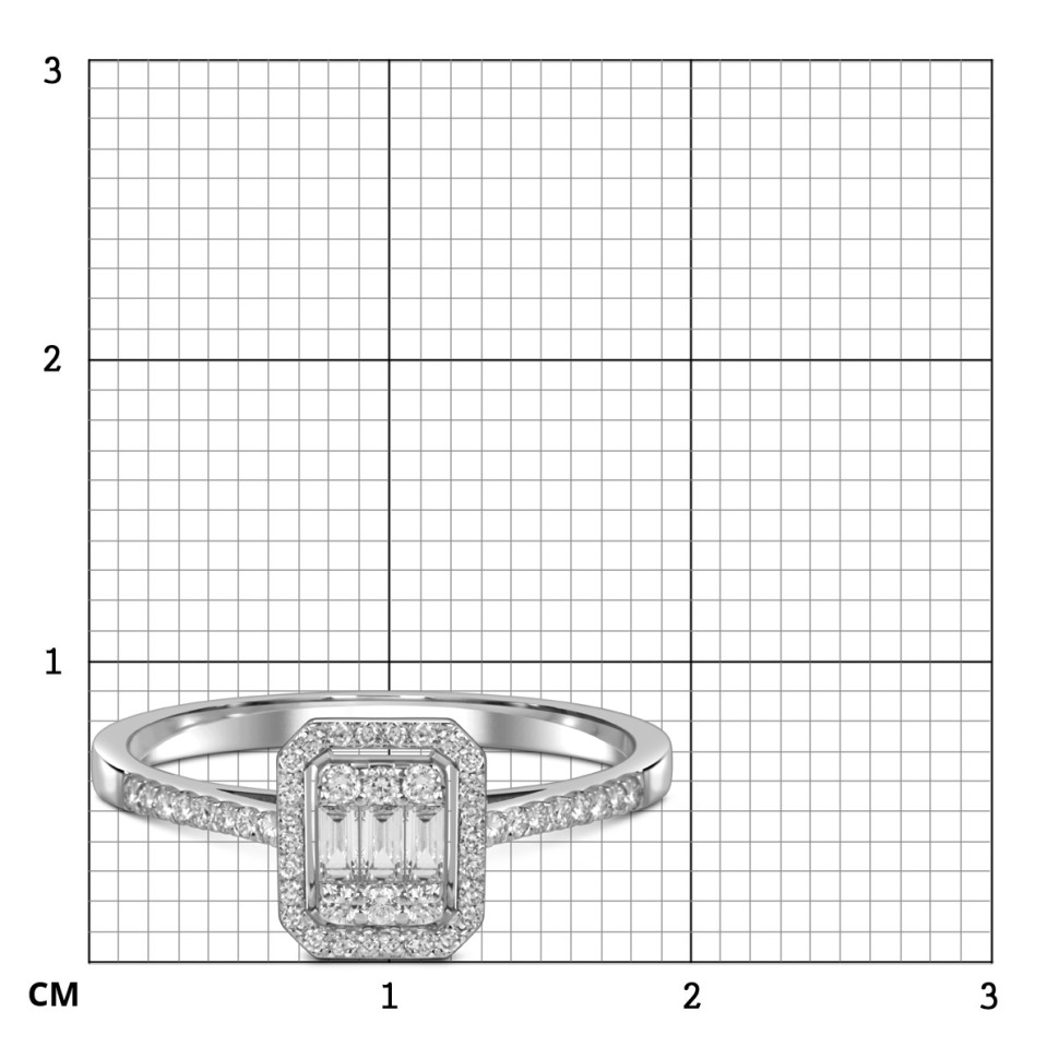 Кольцо из белого золота с бриллиантами (055566)