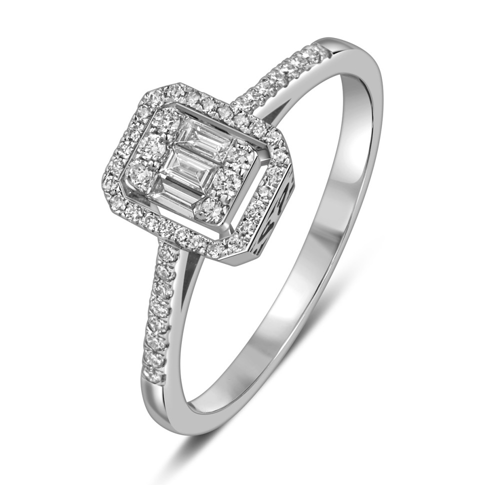 Кольцо из белого золота с бриллиантами (055566)