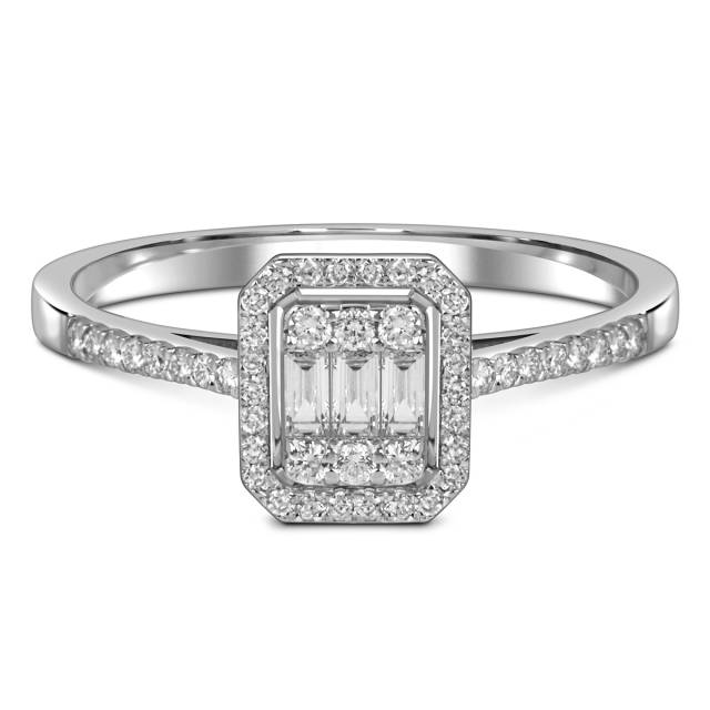 Кольцо из белого золота с бриллиантами (055566)