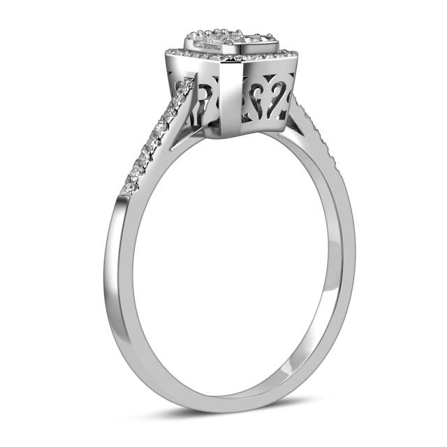 Кольцо из белого золота с бриллиантами (055566)