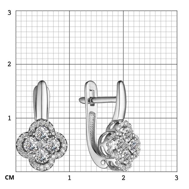 Серьги из белого золота с бриллиантами (057660)
