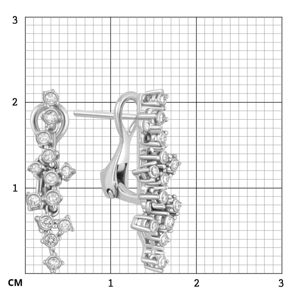 Серьги из белого золота с бриллиантами (039442)