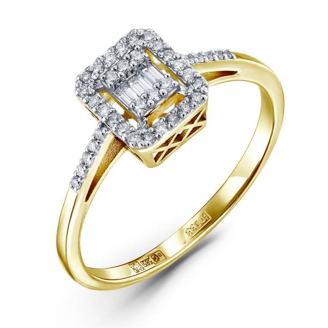 Кольцо из жёлтого золота с бриллиантами  (060897)