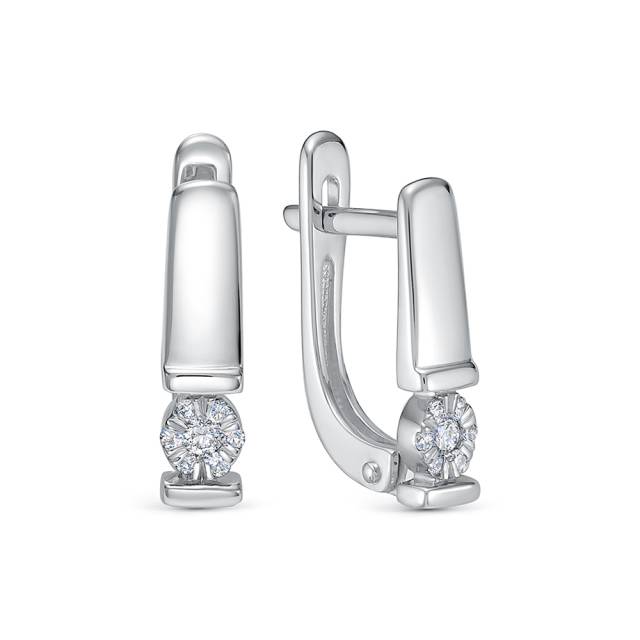 Серьги из белого золота с бриллиантами (061091)