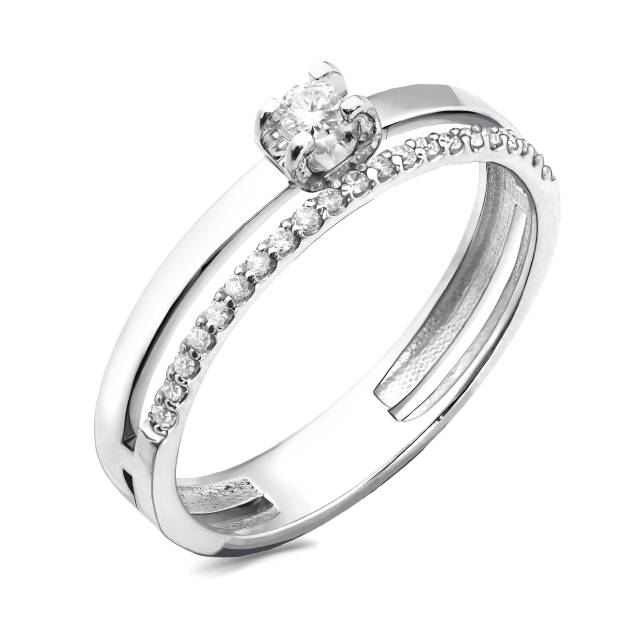 Кольцо из белого золота с бриллиантами (061715)